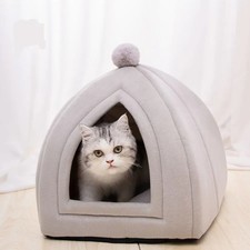 Warm Closed Cat  Dog House PP Cotton Winter Pet Kennel Bed