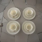 Ivory Fire King 8 Piece Tea Set And 4 Dinner Plates Vtg Anchor Hocking Mug