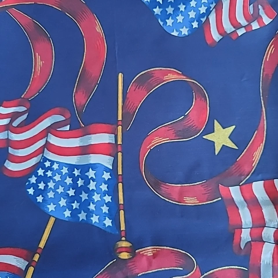 USA Tablecloth, Americana Stars and Strips Fourth of July 59" X 86" Red Blue - Image 3 of 4