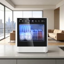 Tischgeschirrspüler Mini Geschirrspüler Dual-Spülmaschine 5Modi 42cm Nhqemrcqhem