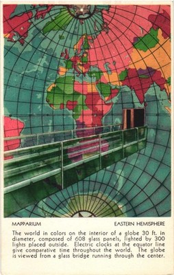Vintage Mapparium Eastern Hemisphere Globe Postcard by Christian Science