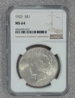 1923 Peace Silver Dollar NGC MS64 (023)