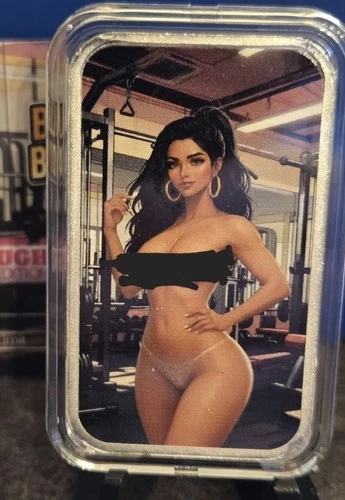 Bullion Baddies S 6 Bougie Baddies Priya Plank Naughty 1 oz Silver Bar w/ COA