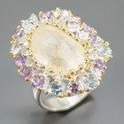 Jewellery Natural Rutilated Quartz Ring 925 Sterling Silver Size 7.5 /R447701