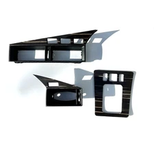 Mercedes 190E W201 Custom Set Air Vent And Control Panel 3pc Zebrano Wood/Carbon