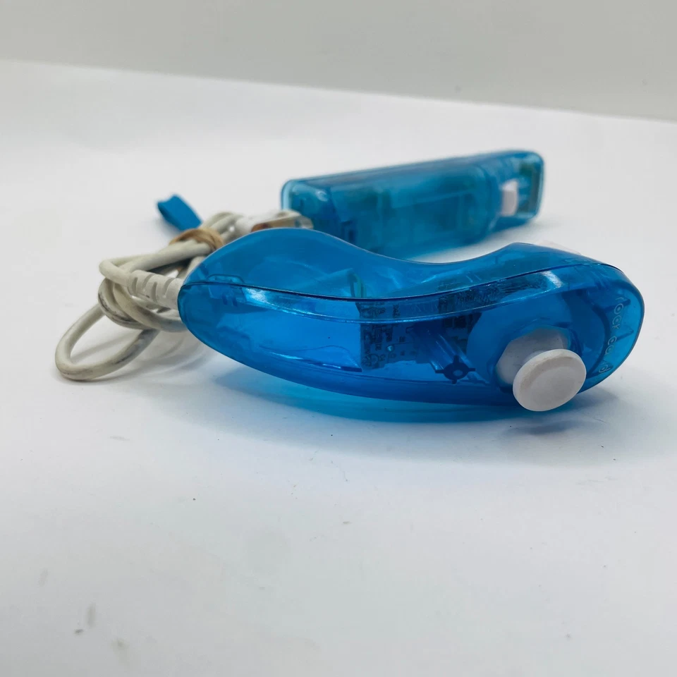 Blue Rock Candy Nintendo Wii Remote Controller W/ Blue Light Up Nunchuck - Works - Image 3 of 4