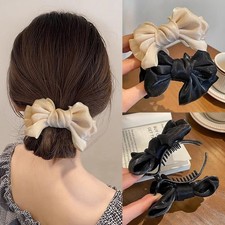 Bow Hair Claw clips Black Bow Knot Hair Clips Elegant black champagne bow clips
