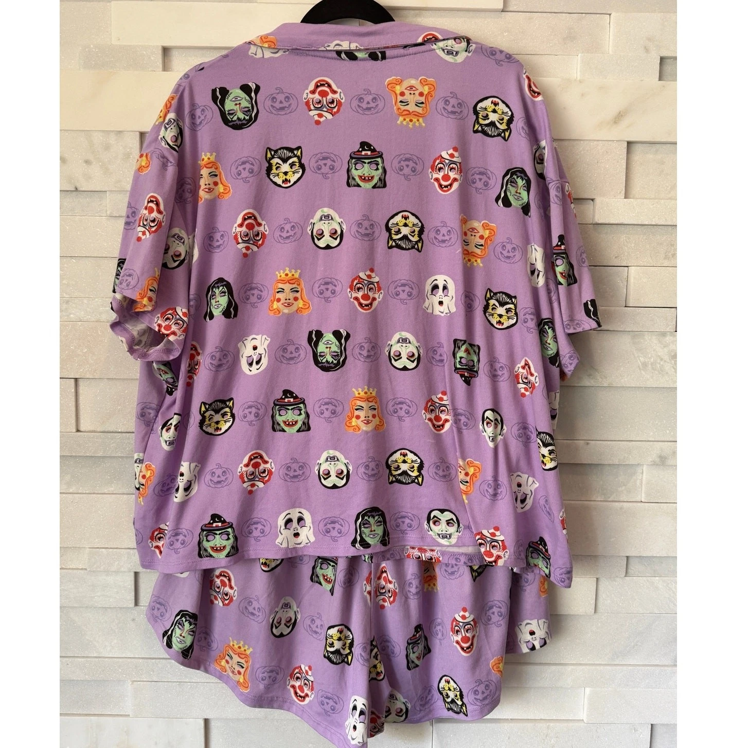 Vintage Style Monster 2 pc Drawstring Shorts Pajamas Set 2X  Witchy Halloween