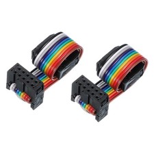 10 Pin IDC Connector Flat Ribbon Cable 2.54mm Pitch Length 150mm Wide 12mm 2Pcs