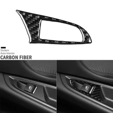 Real Carbon Fiber Co-pilot Window Lift Switch Cover For BMW X5 X6 F15 F16 14-19