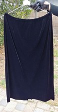 Clio Petites Brand Women's Black Velour 3/4 Length Skirt Size Pm Petite Medium