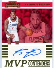 2019/20 Panini Contenders MVP Contenders Gold Auto #MVP-KWL Kawhi Leonard #01/10