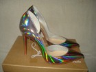 AUTH NEW WOMEN LOUBOUTIN IRIZA D'ORSAY 100 IRIDESCENT LEATHER PUMPS/HEELS US 9 — photo 5
