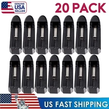 20X 1-Slot Battery Charger for 3.7v Lithium Rechargeable Battery 16340 26650