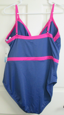 NWT Beach Betty Blue & Pink Swimsuit w/Reveal Womens Size XL