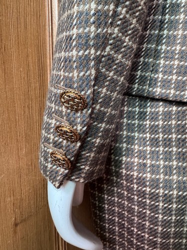 Jaeger tweed suit 1980s jacket skirt gold buttons size 10 - Picture 7 of 10