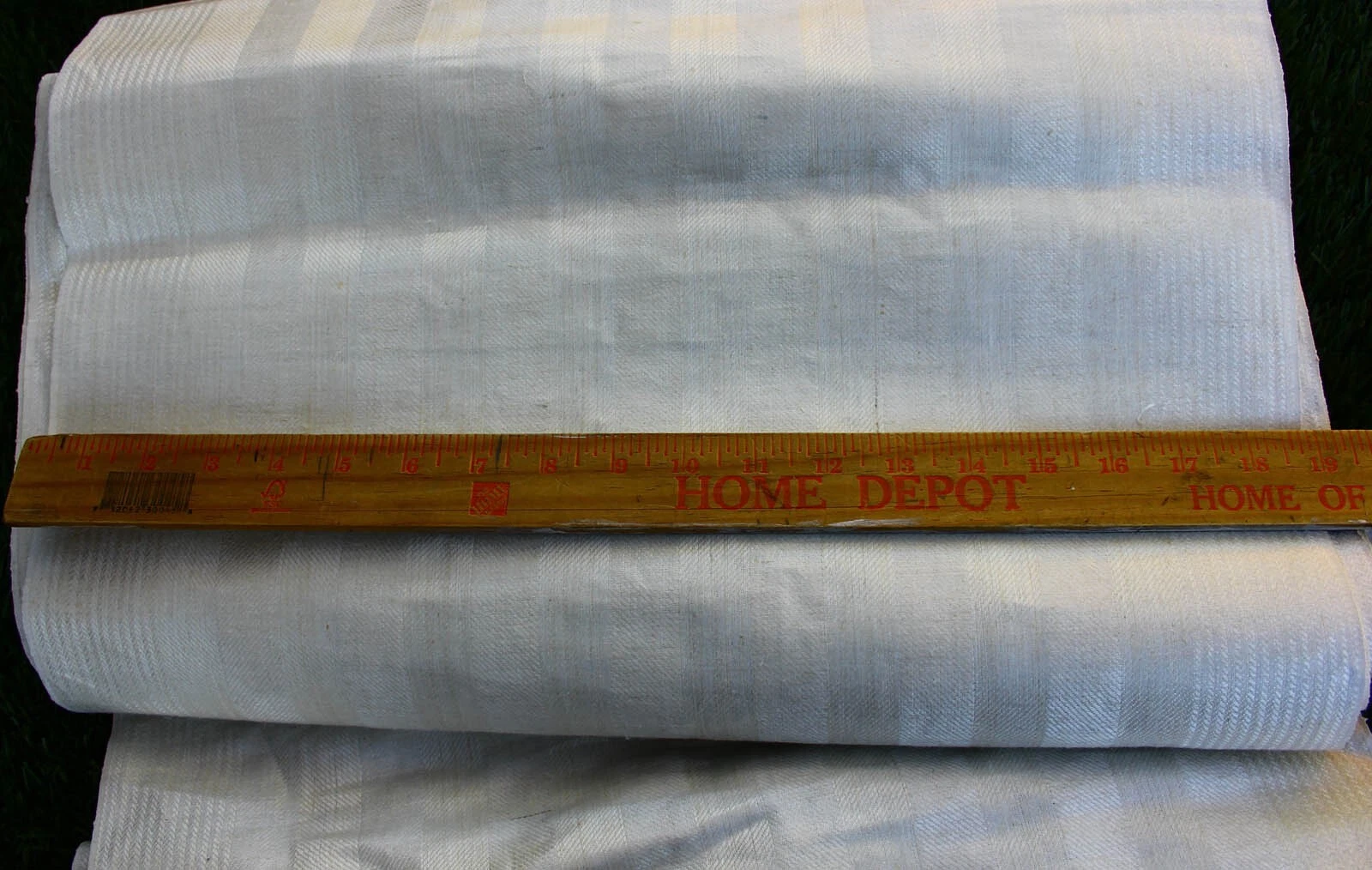 Vintage French ? Imported Linen FABRIC striped Towel Farmhouse by yard width 19" image 3