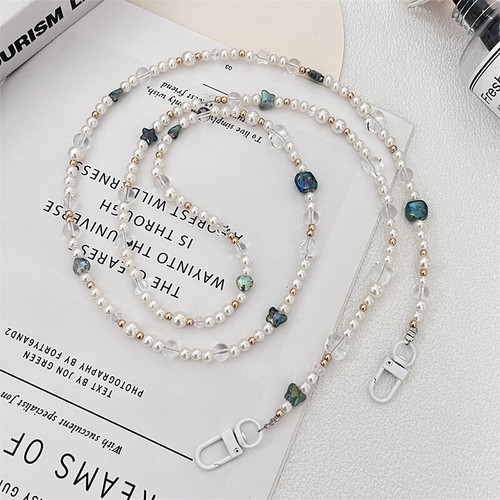 Universal Phone Case Crossbody Long Chain Pearl Beaded Anti-lost Phone Chain - Zdjęcie 2 z 4