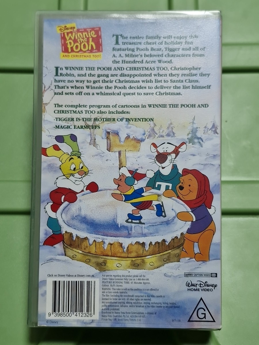 Winnie The Pooh And Christmas Too! Vhs Watched Works Great | eBay