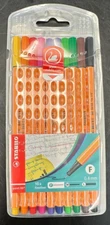 STABILO 10PC FINELINER 0.4MM (F) 8810