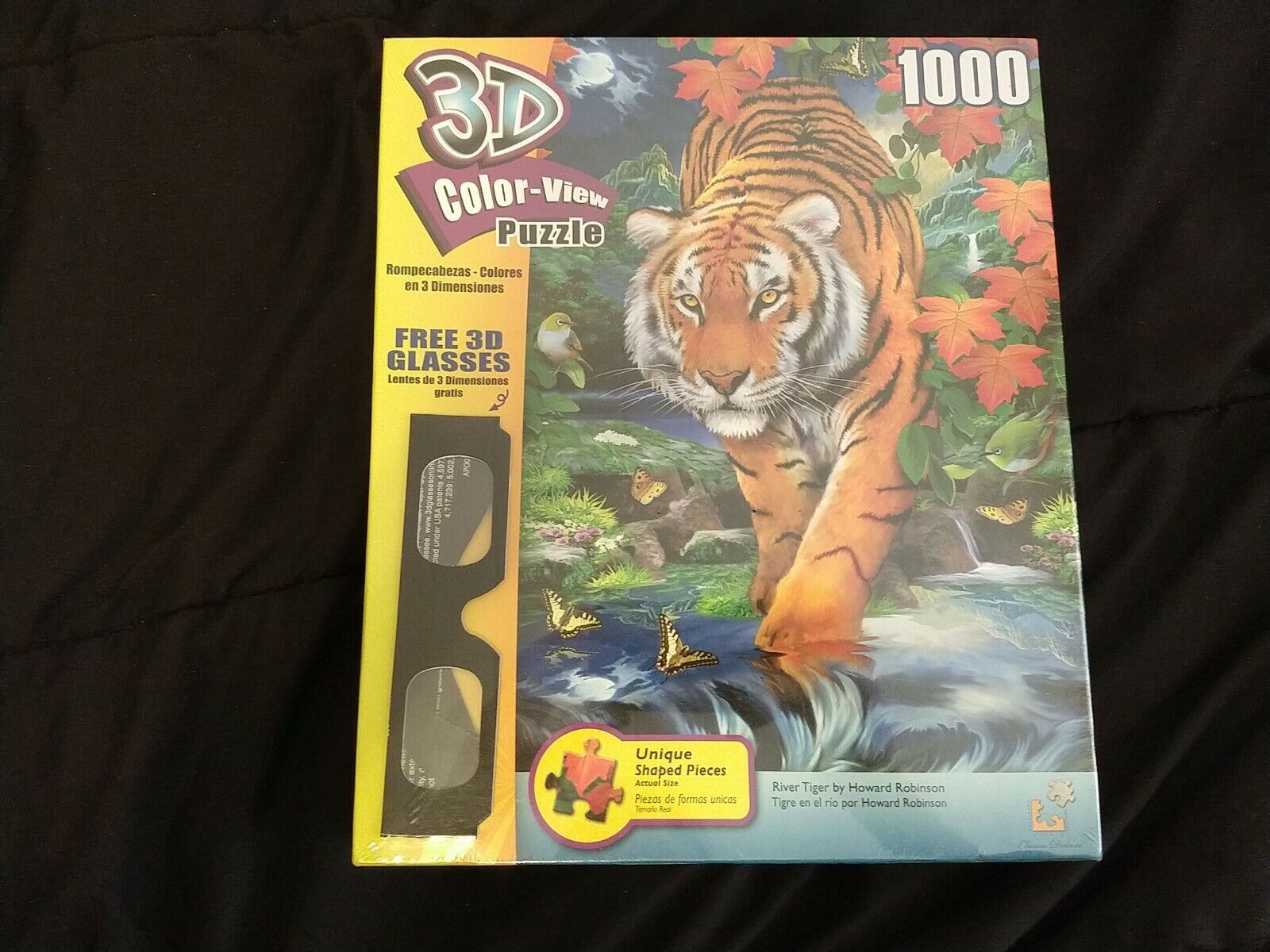 New & Sealed. 3D Color View Puzzle. River Tiger. 1000 pcs. 20x27. 2010