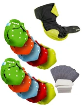 10 pañales ecológicos de bambú, talla de 4-15kg + 14 insertos 4 capas microfibra