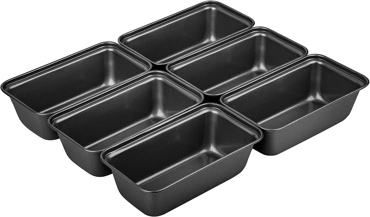 6 Pack Mini Loaf Pans,Non-Stick Baking bread Pan,Carbon Steel