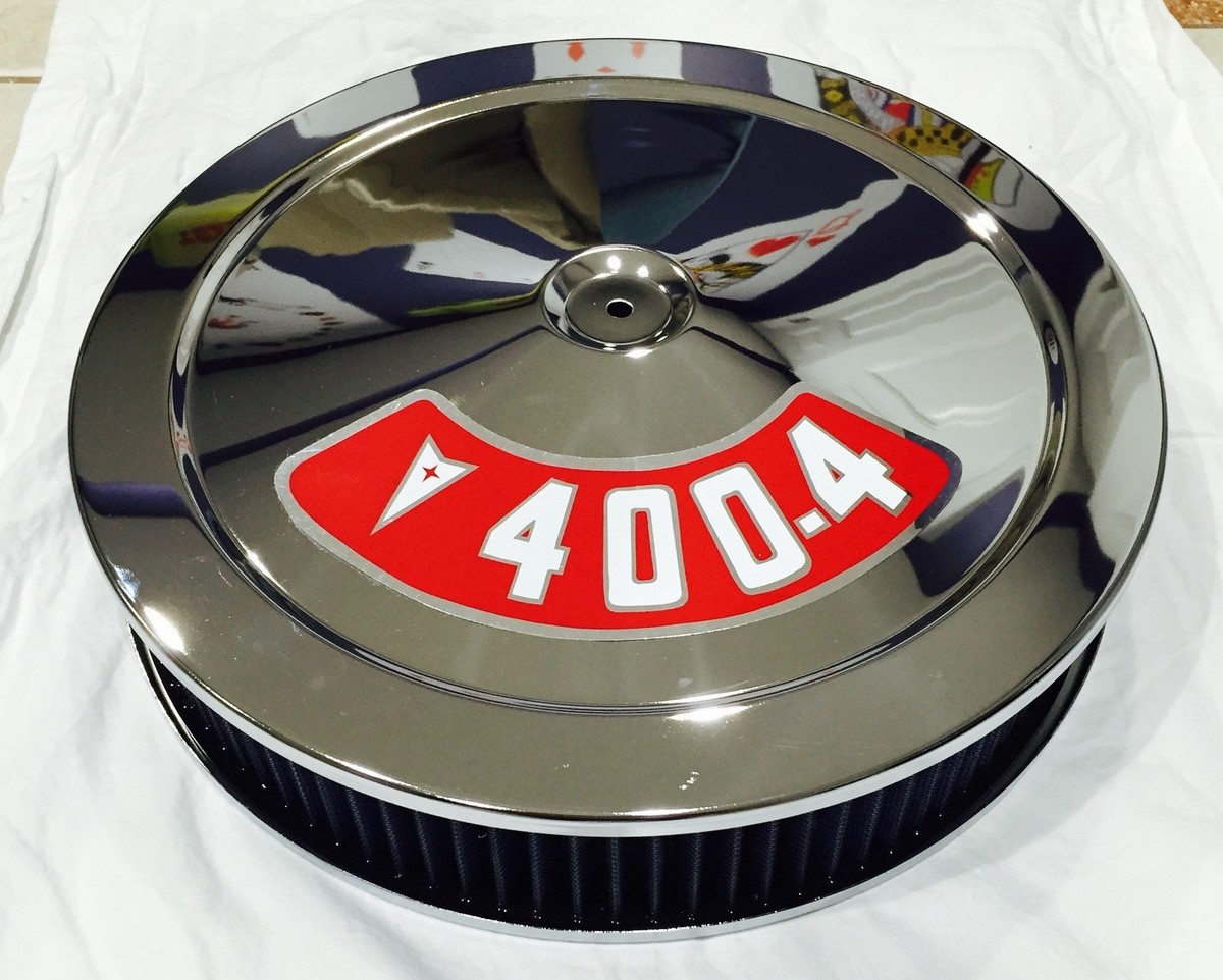 N...  7400 Chrome Air Cleaner BLUE Washable FILTER 14X3 PONTIAC 400
