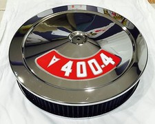 Chrome Air Cleaner Blue Washable Filter 14x3 Pontiac 400 Decal Included New