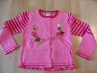CAKEWALK wunderschöne Strickjacke rosa Blumenapplikation Gr. 116 NEU ST116