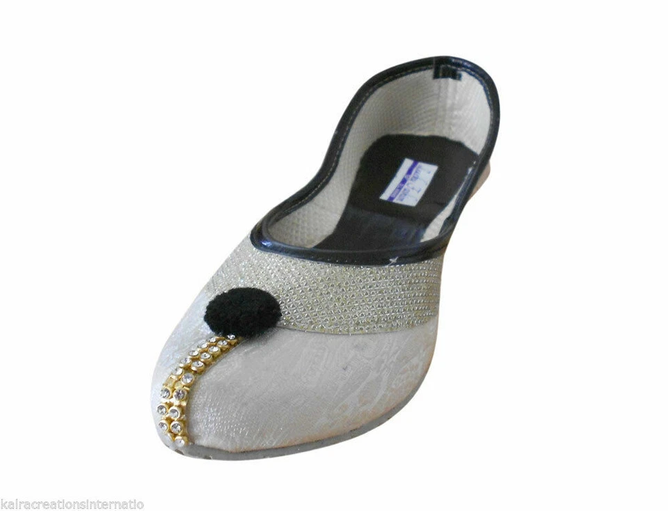 Zapatos de mujer indios hechos a mano mocasines de boda mocasines chanclas jutties EE. UU. 5,5-8 Foto 2 de 4