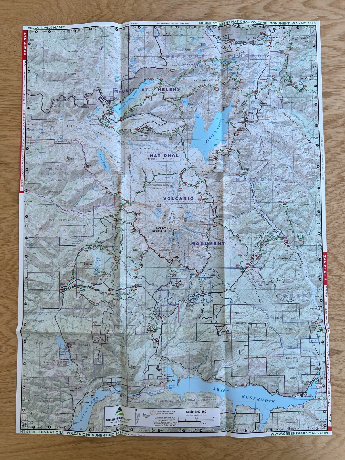 Mount St Helens National Volcanic Monument Green Trails Map 332S