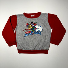 Vintage Disney Downhill Skiing Mickey Sweatshirt Youth Large USA Made
