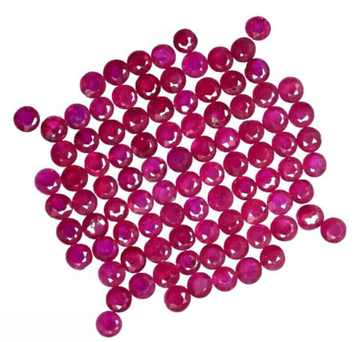 6.60 CT Natural Red Ruby Round Cut 2 mm 150 pcs Lot Loose Gemstone C81