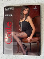 Conte - Fantasy Venecia Fashion Scroll Pattern Sheer Pantyhose