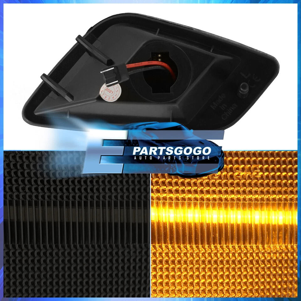 For 97-06 Jeep Wrangler TJ Smoke LED Side Marker Signal Lights Corner Lamps Pair Foto 3 de 4