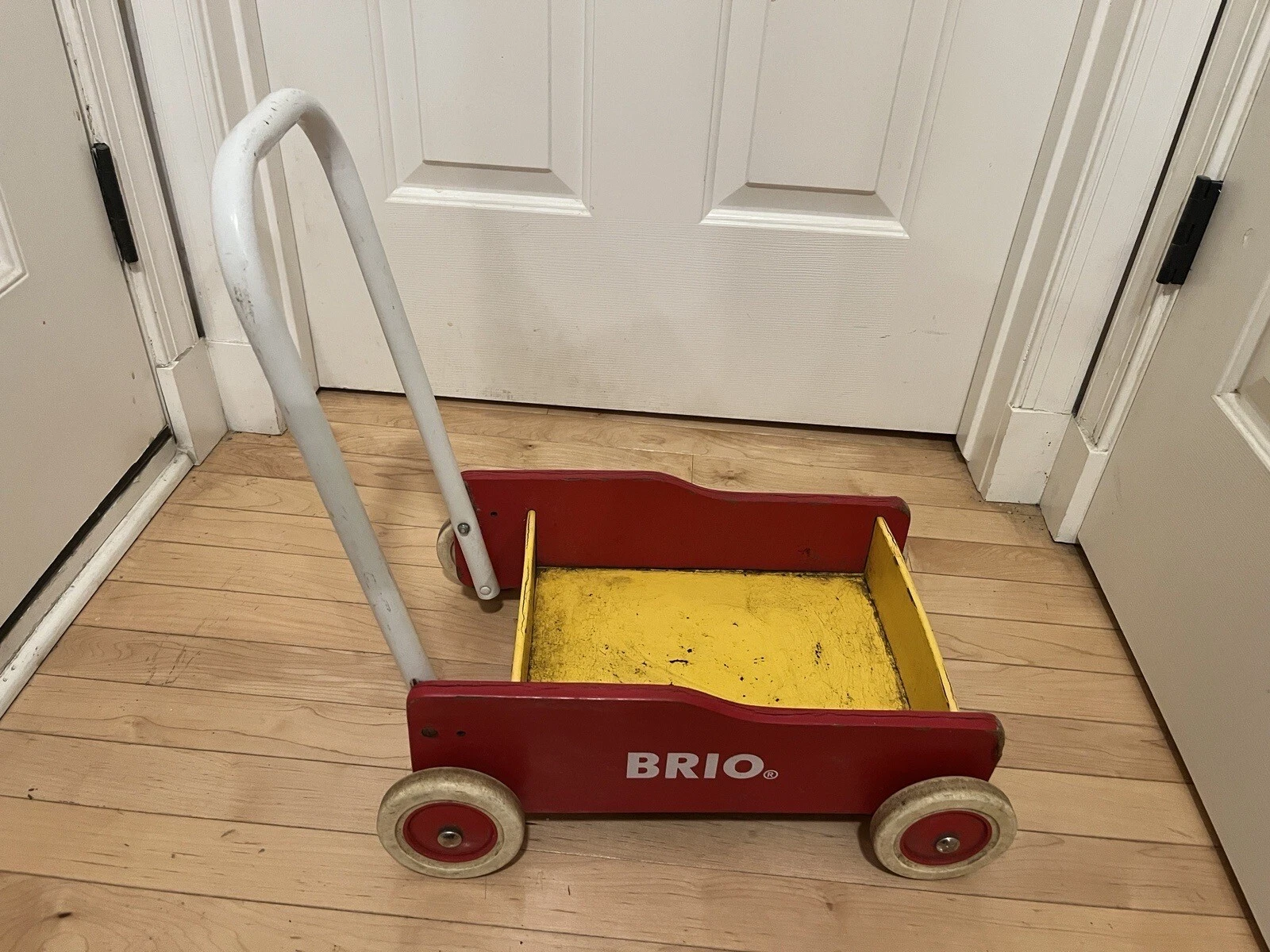 Vintage RARE Brio Wooden Cart~Car~Vehicle~Walking Aid~Flatbed~Dolly~31351
