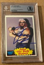 JESSE VENTURA SIGNED CARD  1985 WWF WWE WRESTLING CARD BECKETT  BAS AUTOGRAPHED