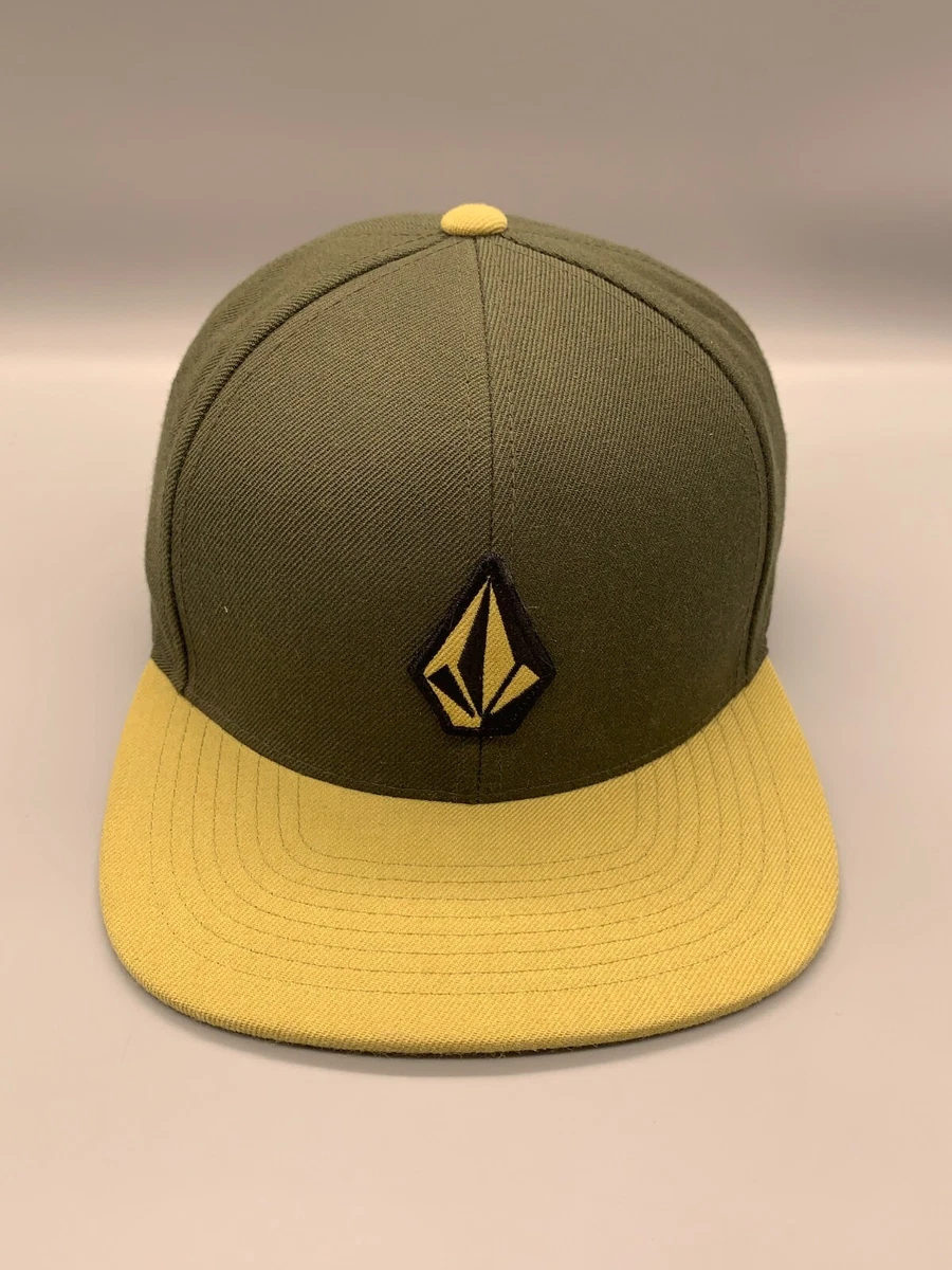VINTAGE Volcom Hat Cap Snap Back Green Skater Skateboarding Stone Color Wool