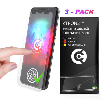 3x Panzerfolie Schutz Folie Für Samsung Galaxy S8 S9 Plus TPU Folie FULL SCREEN