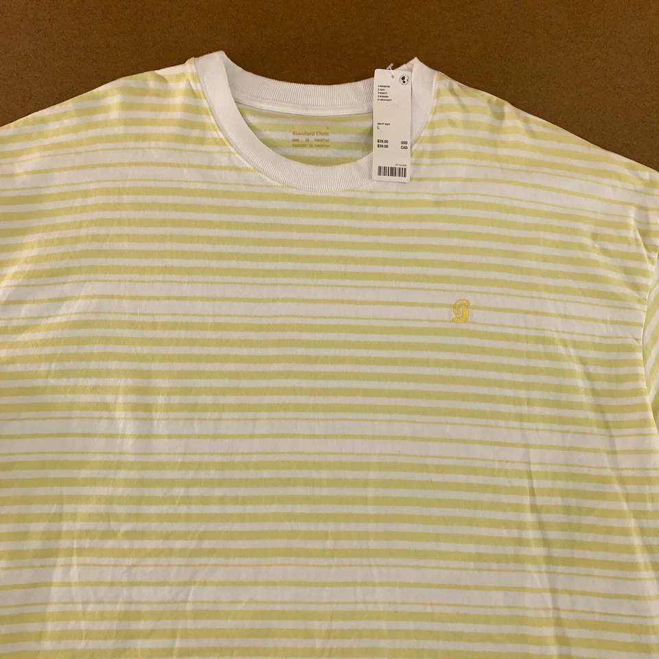 Стандартная ткань мужской большой зеленый белый в полоску коротким рукавом основа футболка с Ярлыками - Изображение 2 из 4