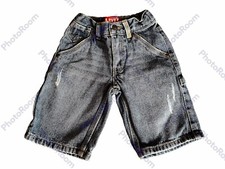 Levi  s Vtg Red Tab Boys Size 4 Denim Blue Jean Carpenter Shorts Adj. Waist EUC
