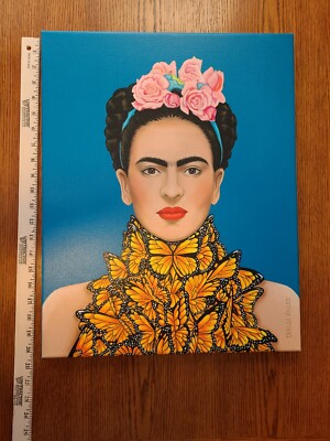Portrait of Frida Kahlo by Carlos Villez ''Parakata Poderosa'' Original Print # 17