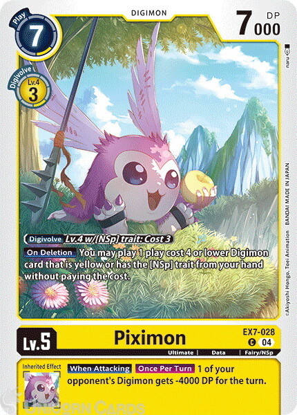 EX7-028 Piximon : Common Digimon Card : EX07: Digimon Liberator