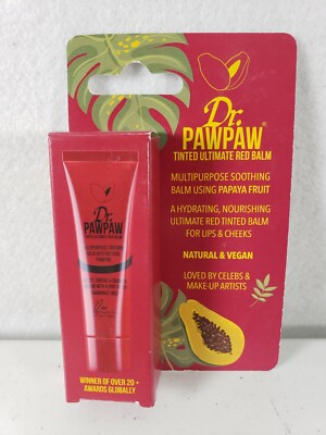 New Dr. Pawpaw Tinted Ultimate Red Balm Soothing Papaya Lips & Cheeks 09/23