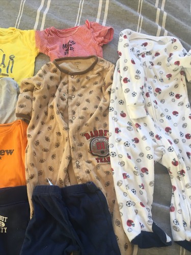 Baby Boy 9 month (Lot of 15) Carter's Sleep Play, One PIece, Outfits, Pants 900 - Picture 5 of 12