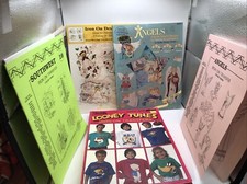 Vintage Lot Iron On Transfers Books Looney Tunes, Angels, Southwest Designs