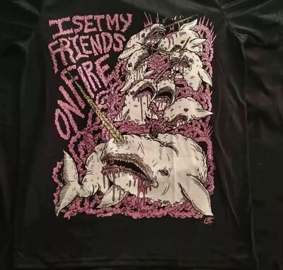 I Set My Friends On Fire Narwhals T-shirt Unisex Short Sleeve S