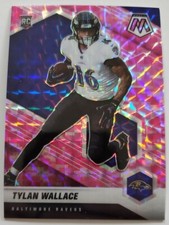 2021 Panini Mosaic Tylan Wallace Baltimore Ravens Pink Camo Prizm #326 RC