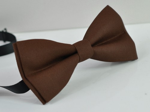 TOFFEE Brown Bow tie bowtie + Tan Brown Elasitc Suspenders Braces - Picture 10 of 16